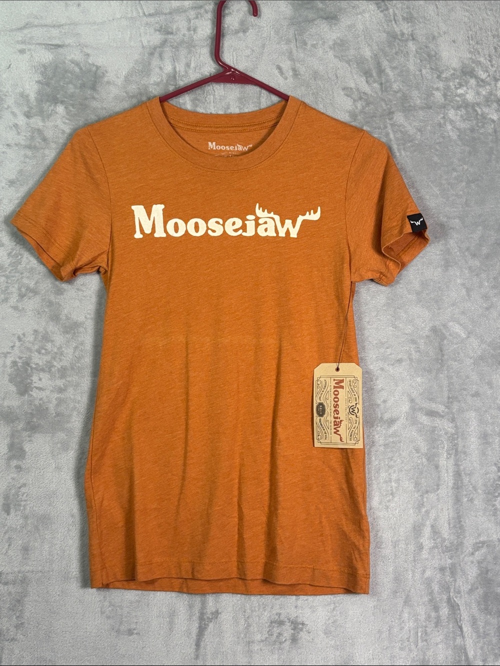 NWT New Moosejaw Orange Original Logo SS Tee Womens Size Small